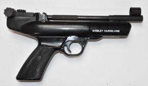 Webley Hurricane .22 target air pistol with shaped grips and adjustable sights, NVSN.