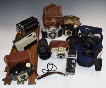 SLR and other collectable cameras to include Praktica MTL3 with 28mm 1:2.8 lens, Praktica MTL3