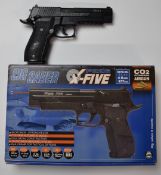 Sig Sauer X-Five P226 S .177 air pistol, with extra magazine, serial number 10706757, in original