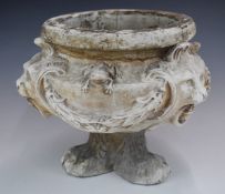 Jardinière with mask and frog decoration, diameter 34 x H27cm