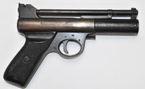 Webley Mark 1 .177 air pistol with chequered grips and adjustable sights and trigger, serial