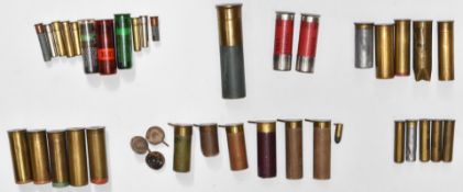 Thirty-four various collectors shotgun cartridges including pin-fire examples, Kynoch No4 4 bore,