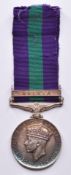 British Army General Service Medal with clasp for Malaya named to 21143679 Rifleman Nimbahdur