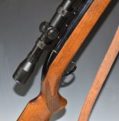 BSA Mercury .22 air rifle with chequered semi-pistol grip, raised cheek piece, leather sling,
