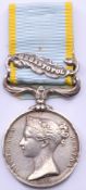 British Army Crimea medal with clasp for Sebastopol named to 1708 James Johnson 13th Light Dragoons.