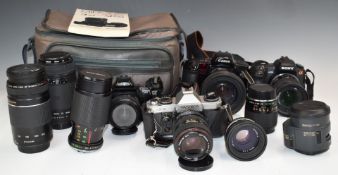 35mm and digital SLR cameras, lenses and accessories including Sony A200 with 18-70mm 3.5-5.6