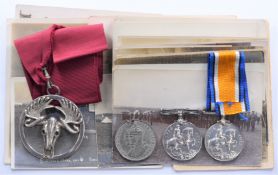 WW1 War Medal named to 17234 Pte W H Bennett, Gloucestershire Regiment together with a War Medal