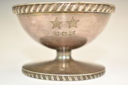 United States Navy silver soldered finger bowl by Reed and Barton, registration no 0121-H with