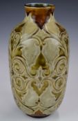Royal Doulton art pottery pedestal baluster vase signed Edith Lupton, H27cm