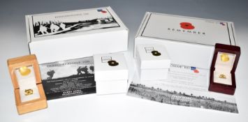 Two Royal British Legion Poppy pins, one for Passchendaele 100 to commemorate the life of Private