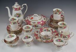 Approximately seventy three pieces of Royal Albert dinner and teaware decorated in the Lady