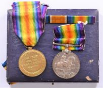 WW1 medal pair War and Victory Medals named to Captain G V Rowland