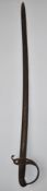Austrian 1850 pattern Cavalry sword with P.D.Luneschloss Solingen to ricasso, wooden grips and