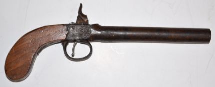 Unnamed 50 bore percussion hammer action pocket pistol with engraved lock and trigger guard and 5.25