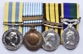British Army Group of four medals comprising Korea Medal (unnamed), United Nations Korea Medal,