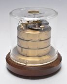 Barigo combined desk barometer, thermometer and hygrometer, under perspex dome, height 13cm