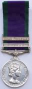 British Army General Service Medal with clasps for Borneo and Malay Peninsula, named to 2140582 L/