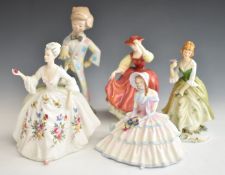 Three Royal Doulton figures including Daydreams and Buttercup, and two others, tallest 26cm