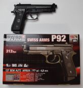 Swiss Arms P92 .177 air pistol, serial number W01140401158, in original box