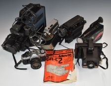Mainly video cameras and accessories to include Canon AE-1 program with 50mm 1:1.8 lens, Elmo