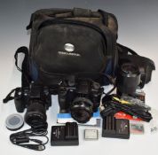 Konica Minolta Dynax 7D and 5D Digital SLR cameras, with 24-50mm, 18-70mm and 75-300m lenses,
