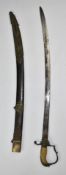 Napoleonic era British Yeomanry officer's sword with ivory handle, part decorated 81cm fullered