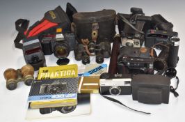Cameras and accessories including Polaroid Square Shooter 2, Yashica 230-AF SLR with 35-70mm 1:3.3-