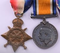 British Army WW1 medals comprising 1914/1915 Star and War Medal named to 131215 Pte E Daw, Army