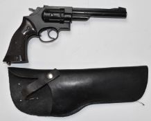 Crosman Model 38T six-shot double action .22 revolver air pistol with chequered composite grips,