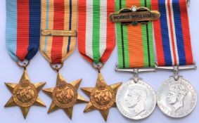 WW2 medals comprising 1939-1945 Star, Africa Star with clasp for North Africa 1942-43, Italy Star,