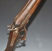 Deactivated S Chambers of Bristol & Cardiff 12 bore side by side hammer action shotgun with rotary