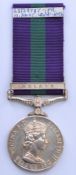 British Army General Service Medal with clasp for Malaya, named to 23529737 Trooper M Hart, 13th/