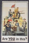 WW1 The Parliamentary Recruiting Committee, London military poster 112 'Are YOU in this?' designed
