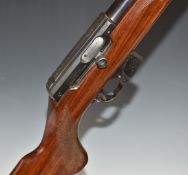BRNO .22 semi-automatic rifle with chequered semi-pistol grip and forend, pop-up open sights,