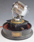 Purpose built scale model of a 60cm anti aircraft searchlight by C Sheffield, on stand with dome,