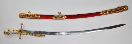 Wilkinson British 1831 pattern general's mameluke dress sword with decorated 79cm curved blade and