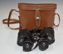 Carl Zeiss Jena Deltrintem 8x30 binoculars with Negretti & Zambra to other end, in leather case