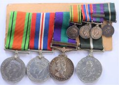 British Army WW2 and later group of four medals comprising WW2 Defence Medal, War Medal and