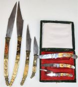 Four Paolucci folding pocket knives, all different sizes, longest blade 8cm, in fitted box, together