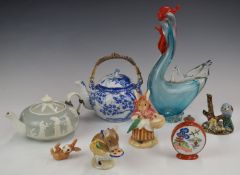 Collection of ceramics and glass including Copeland teapot, Border Fine Arts and Royal Albert
