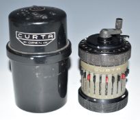 Curta Type II mechanical calculator c1966, serial number 538177, in original canister