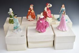Eight Royal Doulton figurines from the 'Petites' range, tallest 16cm
