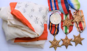 WW2 medals comprising 1939/1945 Star, Africa Star, Italy Star, Burma Star, Atlantic Star and War