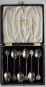 A set of six Nobel Ammunition 1927 shooting interest hallmarked silver teaspoons, in original fitted