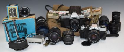 Minolta XGI 35cc SLR camera with 50mm 1:2 Minolta and 70-210m 1:4-5.6 Tokina lenses together with