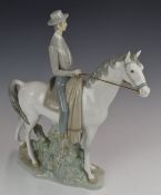 Large Lladro figure of a horse and rider, H42cm