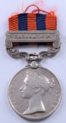 Indian General Service Medal 1854 with clasp for Hazara 1888, naming rubbed and not identifiable