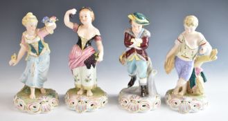 A set of four Crown Derby figures of the four seasons, H25cm
