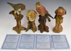 Collection of four Arden Sculptures birds, in boxes, tallest 29cm