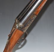 Gorosabel 12 bore side by side ejector shotgun with engraved locks, underside trigger guard,